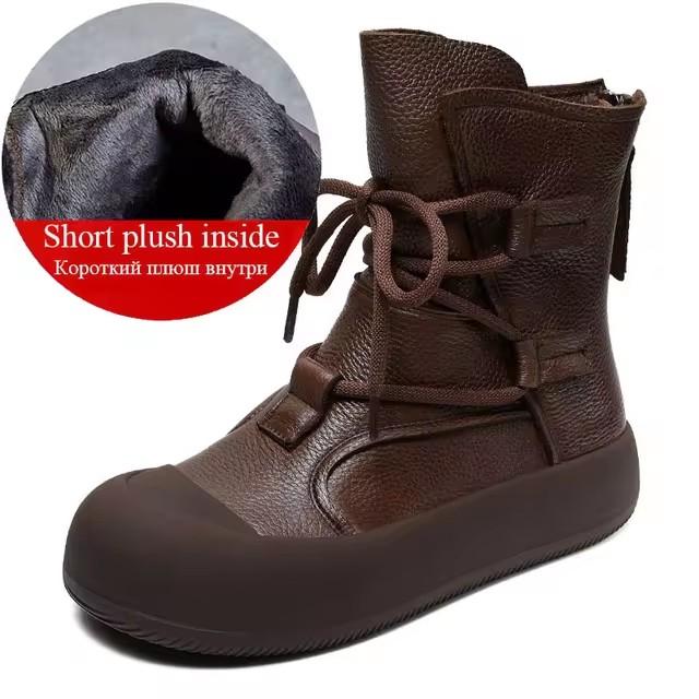 GKTINOO Ручная работа Ретро Римские Ботильоны для Женщин Натуральная Кожа Массивная Платформа Задняя Молния Комфорт Тренд Повседневные Короткие Ботинки