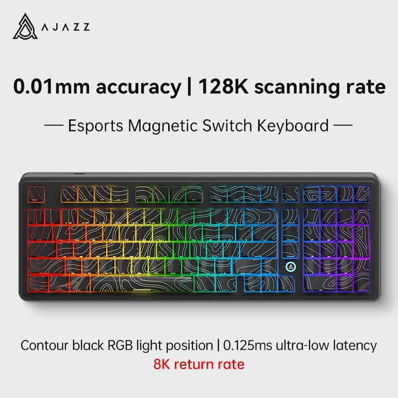 Ajazz Игровая клавиатура AK980 MAX с RGB-подсветкой, проводная
