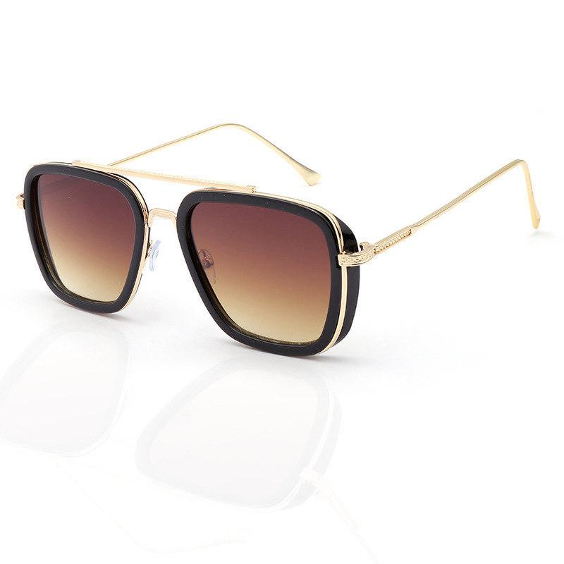 Модные солнцезащитные очки в европейской и американской металлической маленькой квадратной оправе, корейская версия, очки в стиле ретро, ​​квадратные солнцезащитные очки с защитой от ультрафиолета
