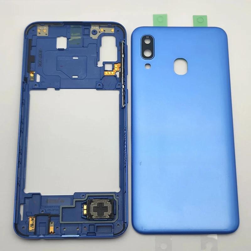 Корпус телефона Для Samsung Galaxy A40 2019 A405 SM-A405F A405DS Корпус Средняя Рамка Задняя Задняя Крышка Части Объектива Камеры