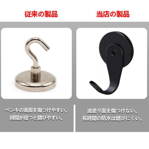 Super Strong Neodymium Magnet Hook, Rubber-Coated Stainless Steel, Rust-Resistant, High-Friction Magnetic Mount Base, Non-Slip, Scratch-Resistant, for