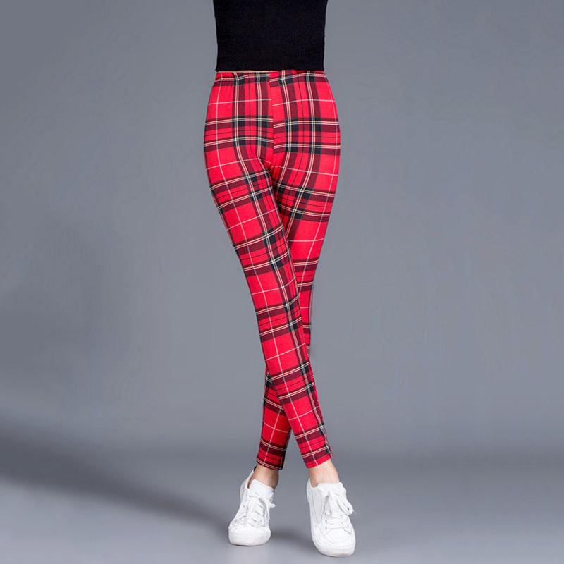 Women Stripes Pencil Pants Slim Ankle Leggings One Size