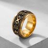 Casual Men's Stainless Steel Rings Sanskrit Rune Inspired Vintage Ring Court Finger Ornaments Fashion Jewelry Party Gifts