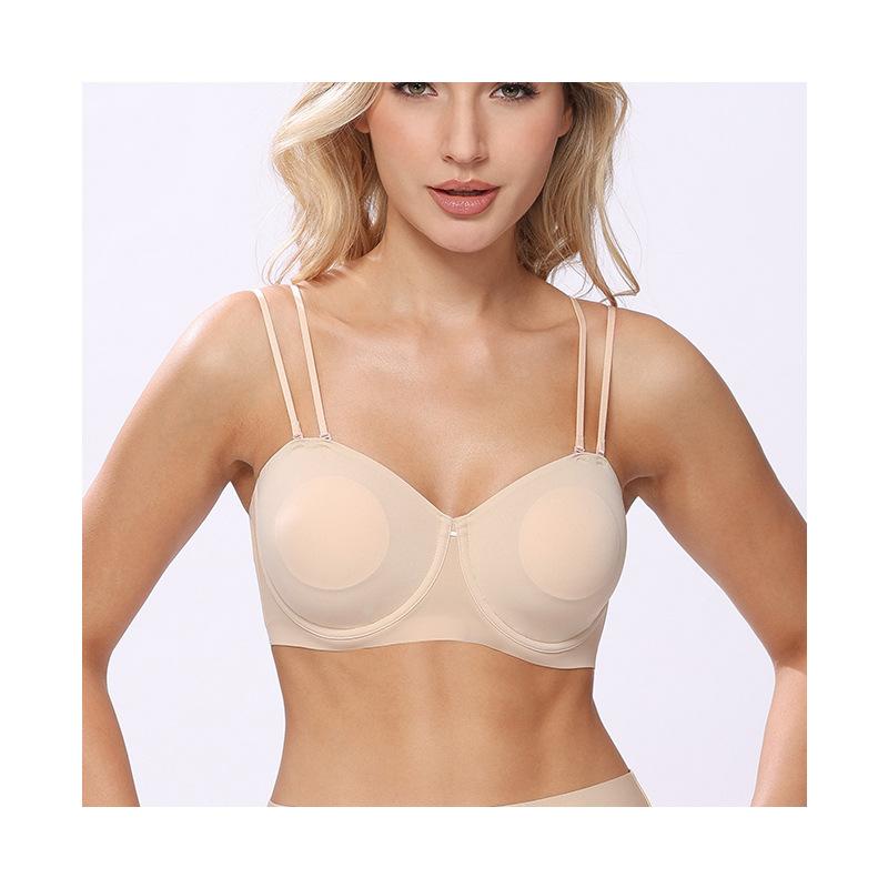 Non-slip tube top underwear, thin shoulder straps, beautiful back, bra, large chest, small chest, ultra-thin and seamless beautiful back