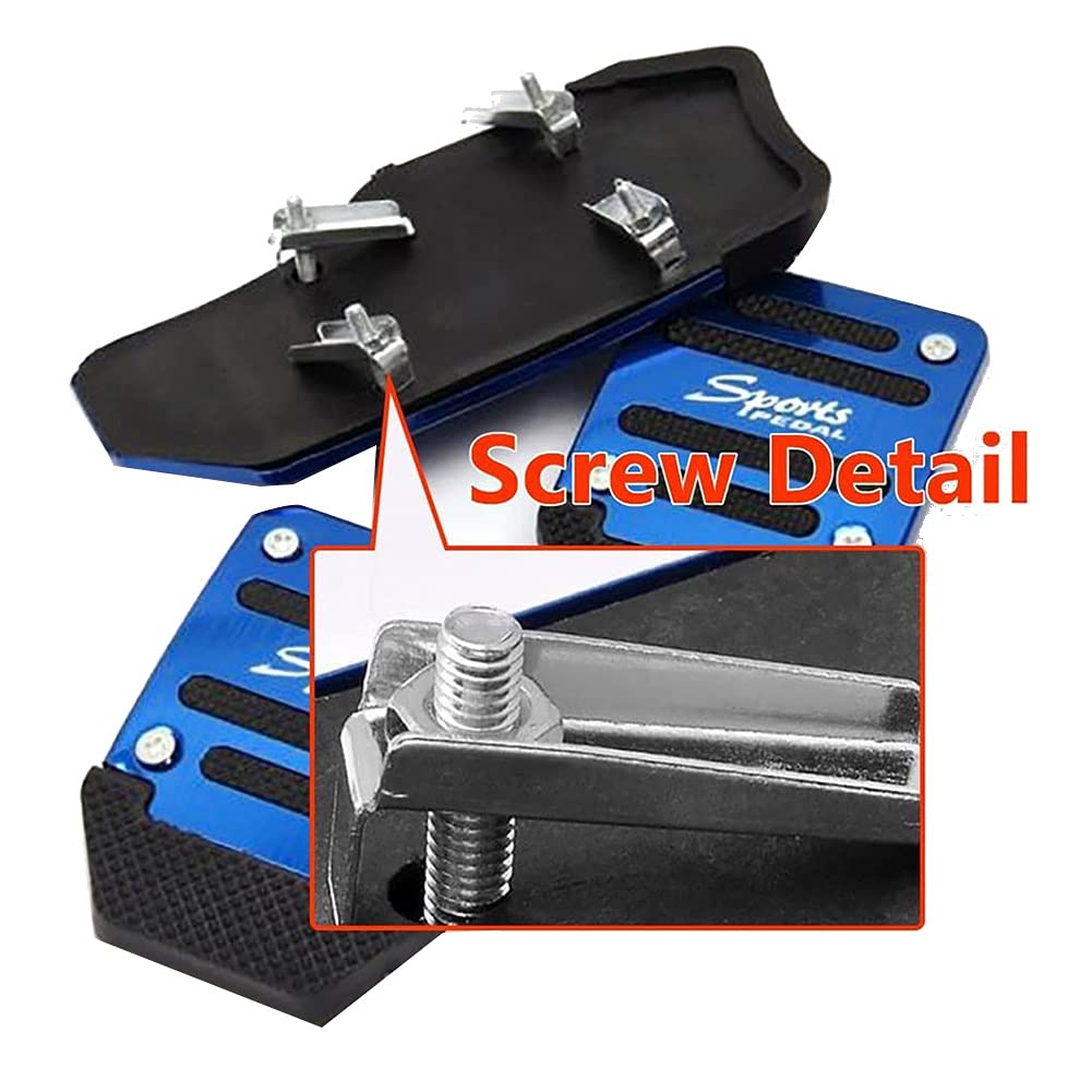Josenidny 3pcs Fuel Gas Accelerator Pedal Brake Pedal Clutch Pad Cover Foot Pedal Anti-slip for MT Manual Transmission Car Blue