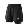 Li Ning Спортивные шорты унисекс черные [Имитация двойки] Средние MXMBLSKT607