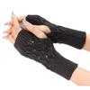 Leave  Cycling Anti-UV Half Finger Gloves Women Mittens Fingerless Gloves Knitted