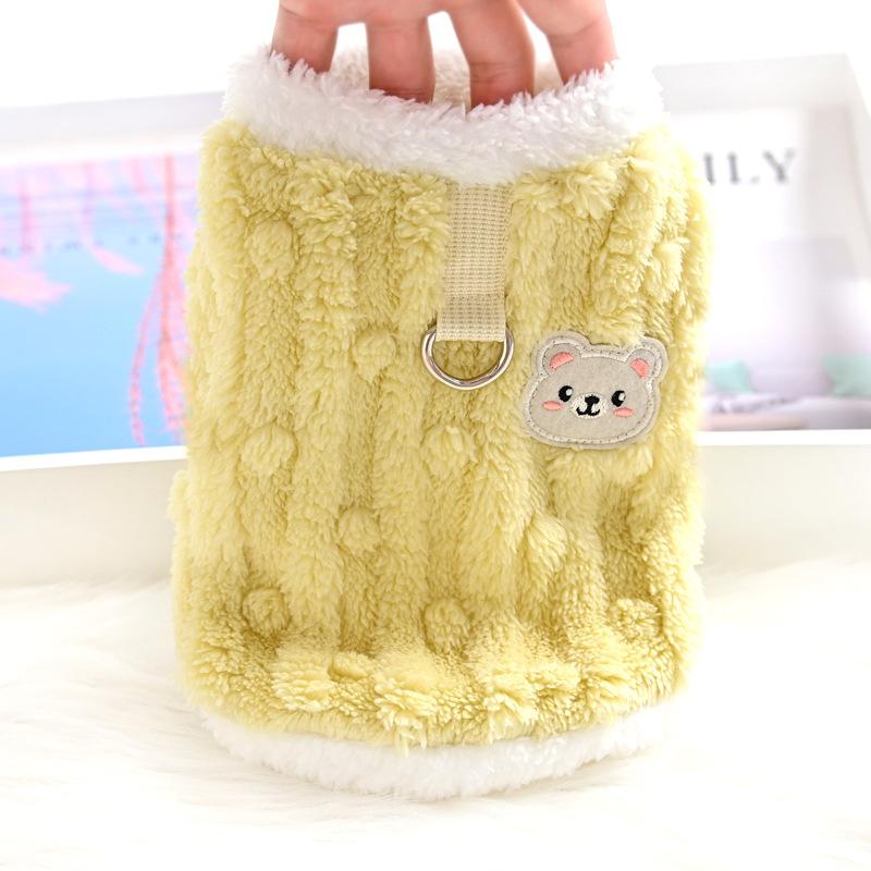 Pet Cat Small Puppy Teddy Bear Dog Clothes Thermal Vest Fleece Spring Autumn and Winter Clothes