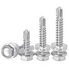 Fully Threaded Self-drilling Screw 250Pcs Hexagon Drill Tail Screws  Drilling for Metal, Furniture