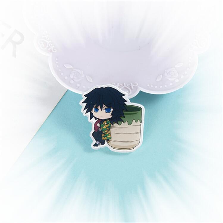 Anime Demon Slayer Badge Brooch Pin Cospaly Cartoon Sabito Makomo Acrylic Pins Costume Prop