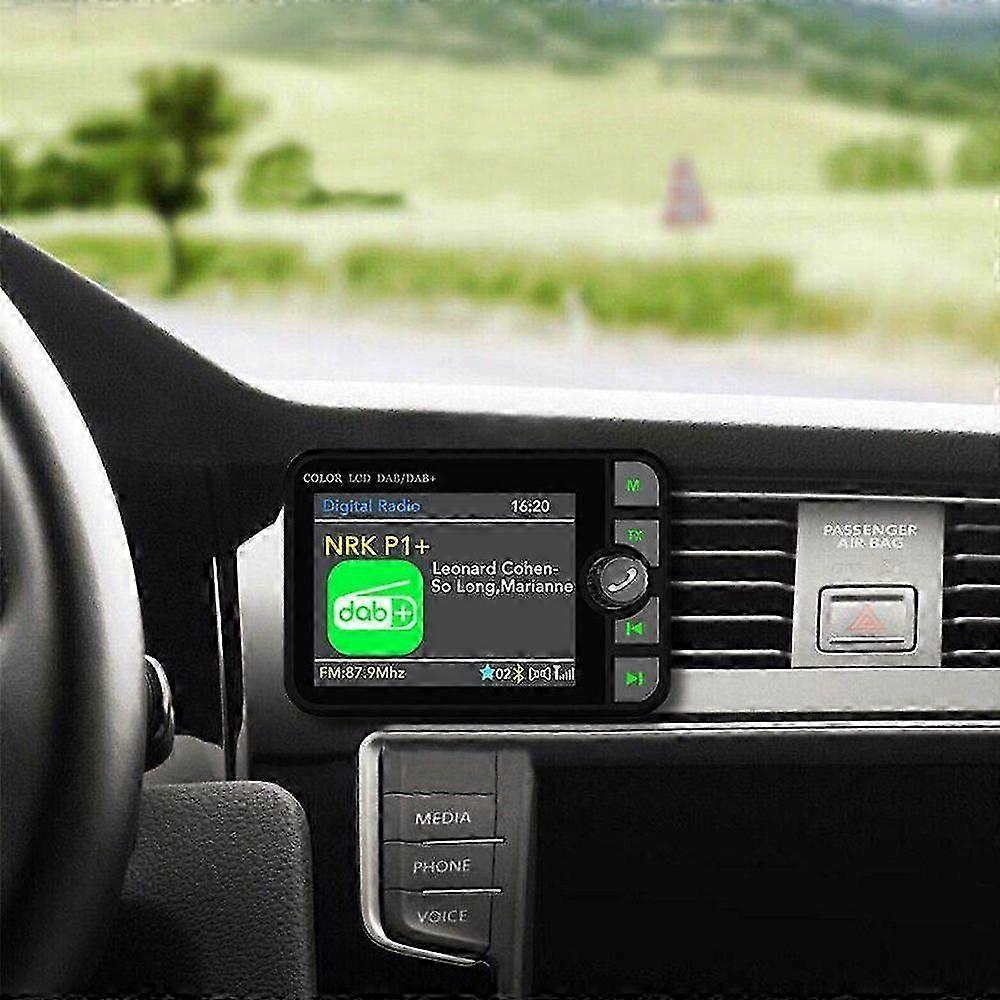 DAB+ Digital Bluetooth Car Radio Adapter with FM Transmitter and SD Card Reader for Music