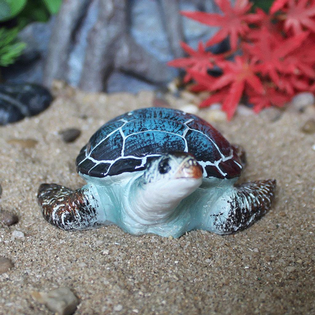 Resin Beach Sea Turtles Miniature Figurine Garden Decoration Fairy Garden Dollhouse Landscape Decoration Ornament