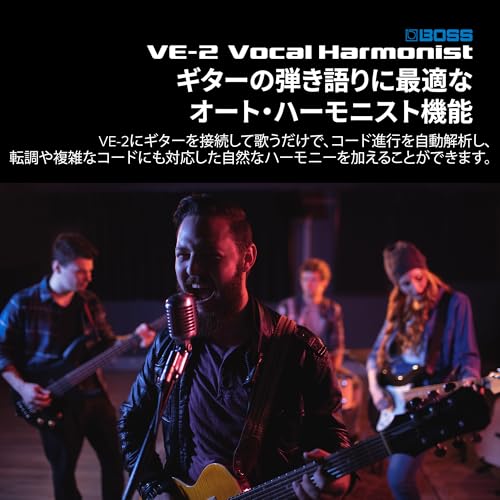 BOSS VE-2 Vocal Harmonist: Simple operation, battery-powered, phantom power compatible, harmony function, suitable for bands, singer-songwriters, and