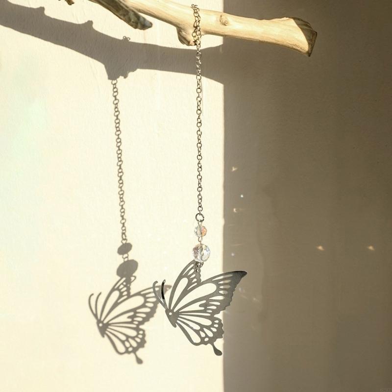 62KD Handmade Crystal Butterfly Suncatchers Hangings Pendants for Window Tree Decors