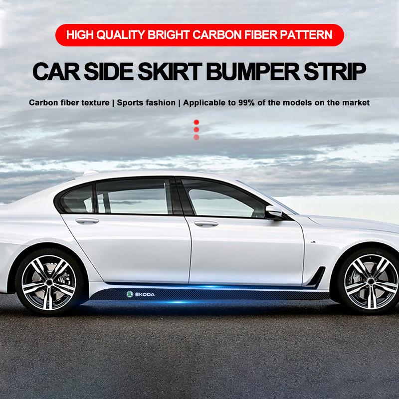 2 шт. Углеродная наклейка на порог боковой юбки двери автомобиля Защита от царапин Наклейка для рестайлинга Для Skoda Octavia Superb Rapid Kodiaq Karoq Fabia Kamiq Roomster Citigo