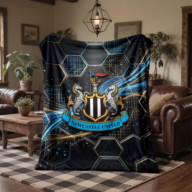 Newcastle United Football Print Flannel Blanket Soft Warm Sofa Bed Throw Blanket For Home Office Bedroom