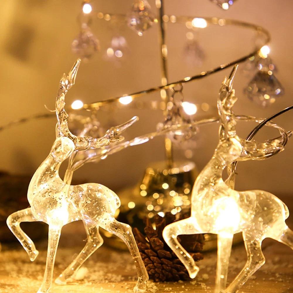 10LED/20LED Elk String Light Home Подвесной светильник Рождественская елка Декор Украшение Гостиная Украшение для дома
