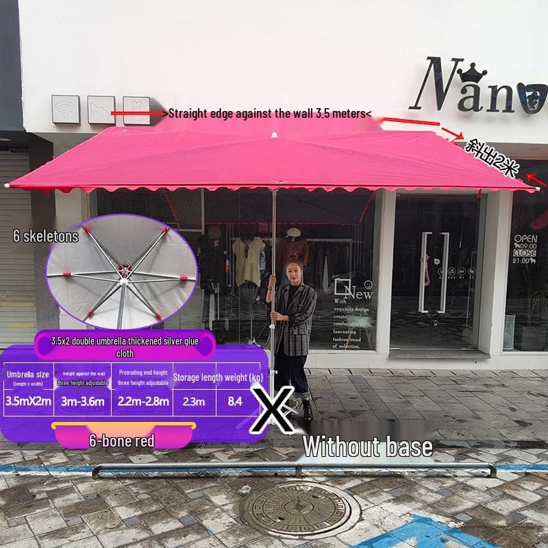 Складной уличный коммерческий солнцезащитный зонт с наклоном и козырьком