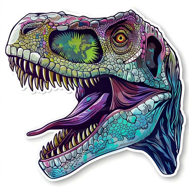 Dinosaur Head Animal Car Sticker Vinyl Decal Waterproof Rear Window Motorcycle Camper Bumper Truck Laptop Decoration SH622