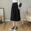 Женская плиссированная юбка, эластичная, высокая талия, однотонная юбка миди, мягкая, дышащая ткань, универсальный стиль, повседневная юбка
