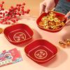 Китайская праздничная керамическая фруктовая тарелка и блюдо для косточек