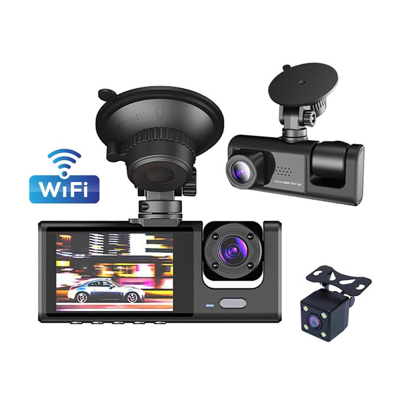 Dash Cam WIFI GPS Car DVR Mini Camera Video Dashcam Dual Lens Drive Recorder Black Box 24 Hour Monitoring Night Vision