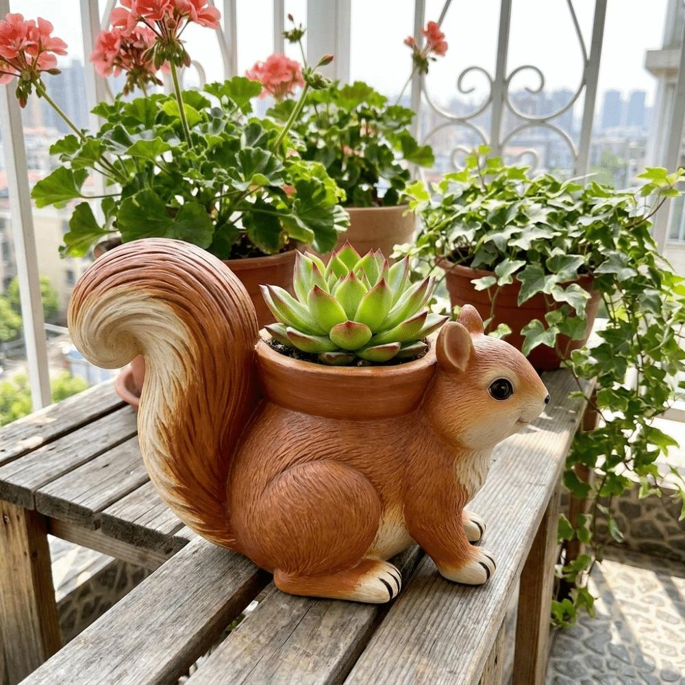 Handmade Squirrel Succulent Flowerpot Resin Succulents Plant Pots Living Room Decoration