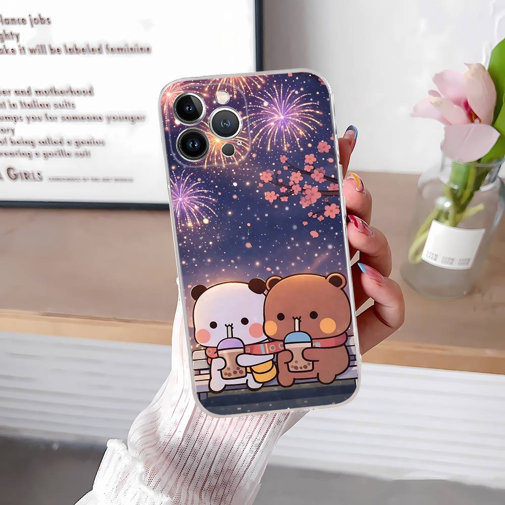 Милый чехол для телефона Bubu Dudu для iPhone 17 16 15 14 13 12 11 Pro Max Plus Mini Прозрачный ТПУ чехол