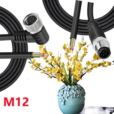 Кабель M12 5M Прямой/Прямой угол Водонепроницаемый 4-контактный 5-контактный 8-контактный 12-контактный Разъем для датчика Литой Авиационный Штекер/Розетка
