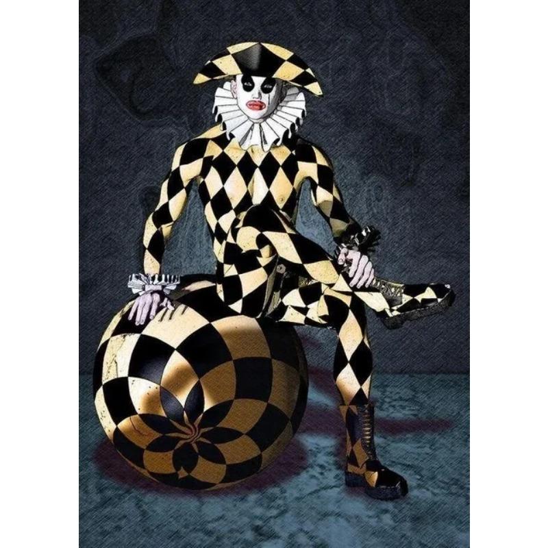 Яркий цирковой клоун холст настенное искусство игривый Джокер акробатика плакат принты для гостиной игровой площадки декор