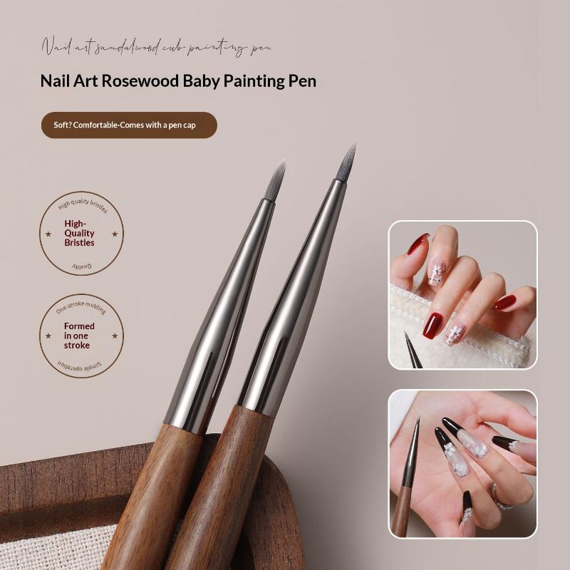 Sandalwood Detail Nail Art Pen Brush 7Mm Paintings Pen Outlining Pen Carving Pen Nail Phototherapy Pen Manicure Tool
