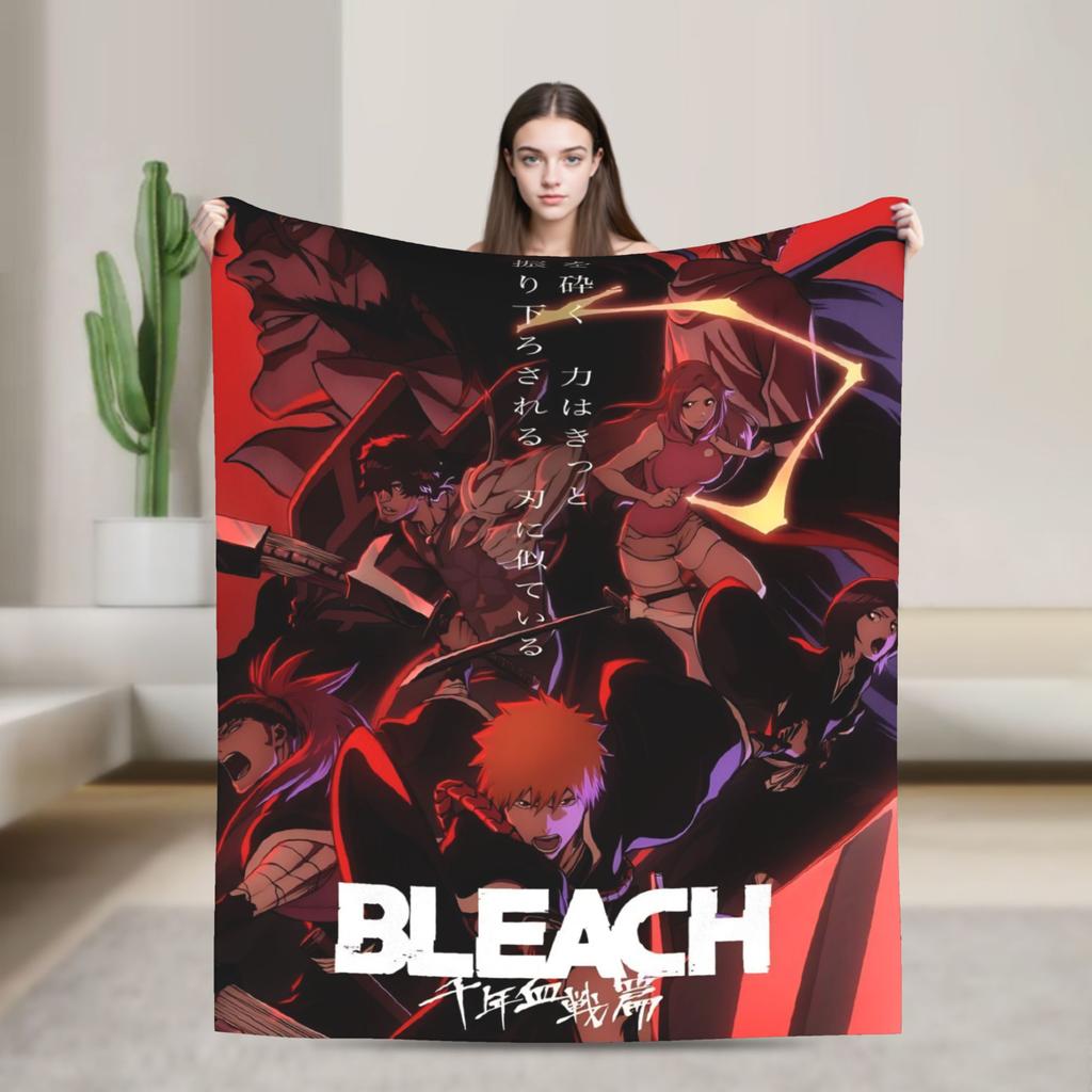 Супермягкий плед для пикника BLEACH Аниме Ичиго Плед Фланелевое покрывало для дивана кресла Графическое покрывало для дивана-кровати