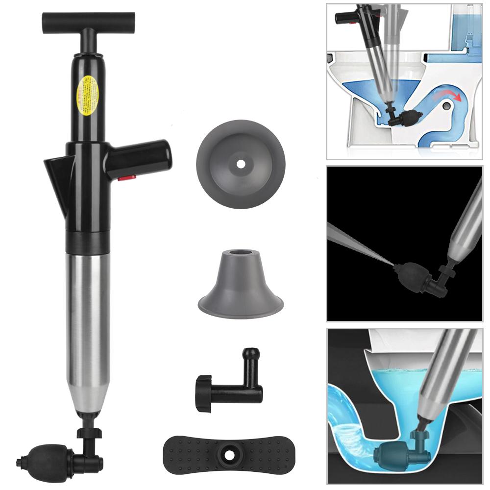 High Pressure Drain Plunger Sewer Pipe Unblocker Air Drain Blaster Cleaning Tool Toilet Plunger for Bath Toilets Bathroom Kitchen Dredge Clog Remover