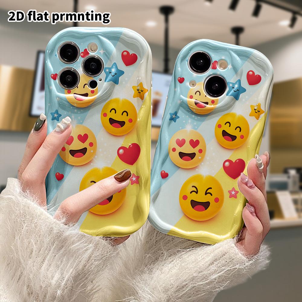 Phone Case: 2D flat, fits iPhone 18, 17, 16, 15, 14, 13, 12Pro protective case, cartoon emojis, perfect Christmas and Halloween holiday gift