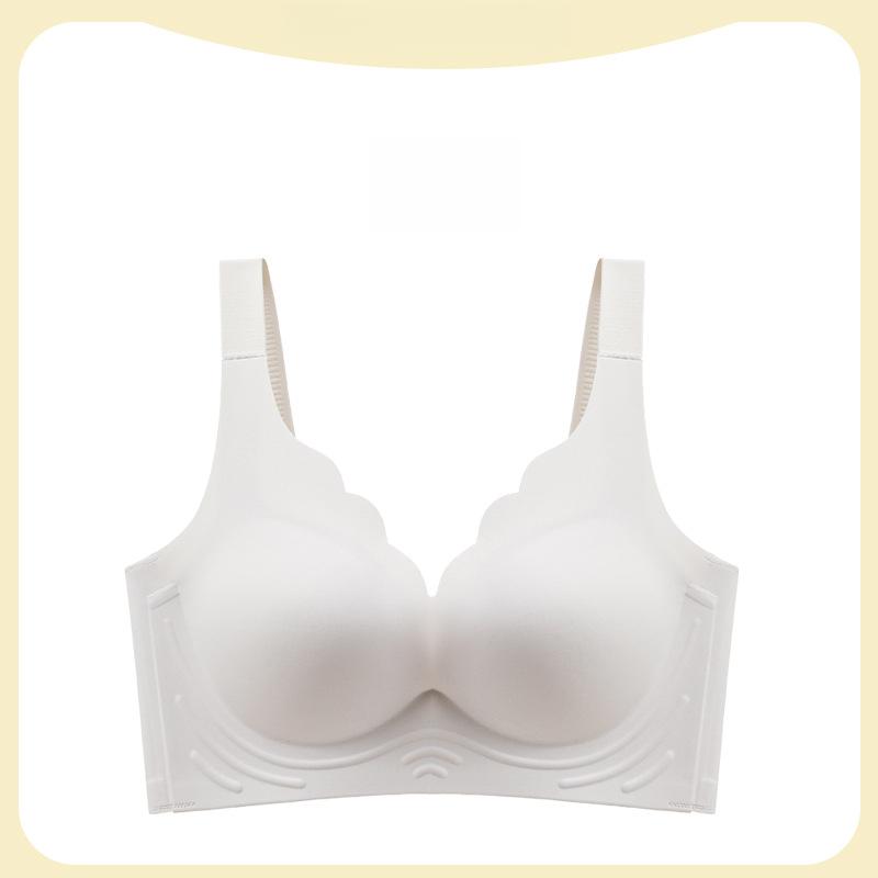 Underwear Women's Thin Latex Sexy Push Up Bra Without Steel Hoop Adjustable Anti Sagging Large Size Bra