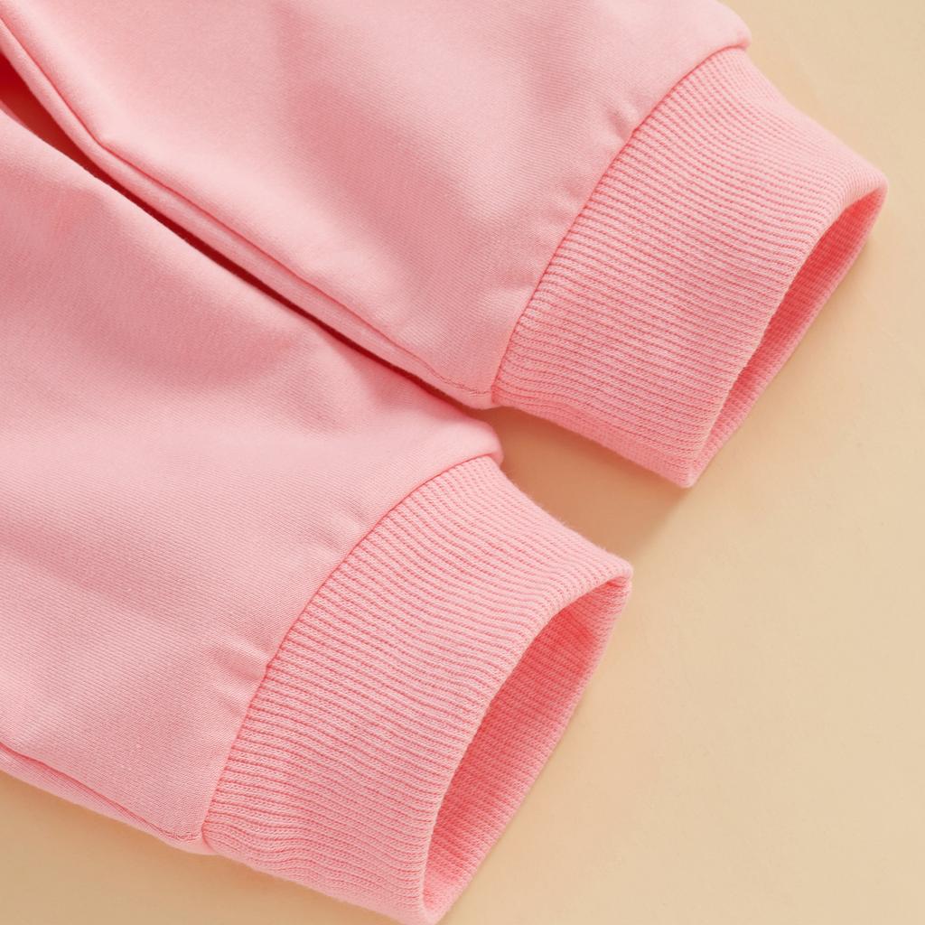 Toddler Girls Valentines Outfits Letter Embroidery Long Sleeve Sweatshirt and Elastic Pants Set Baby Cute Clothes