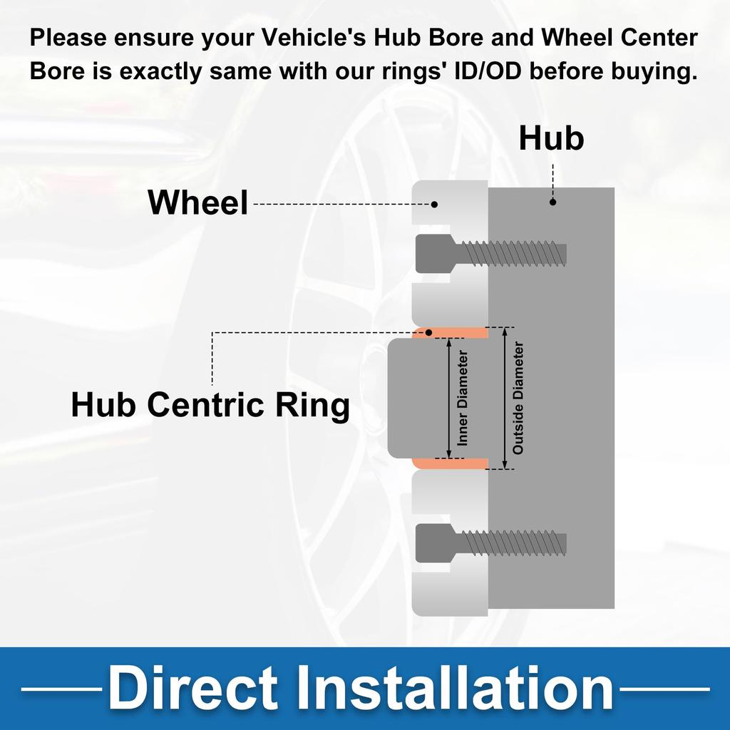 ABSOPRO 59,1 мм на 54,1 мм Центрирующее кольцо ступицы колеса автомобиля Черный поликарбонат Колесо Центр вала Амортизация Кольцо ступицы 4 шт.