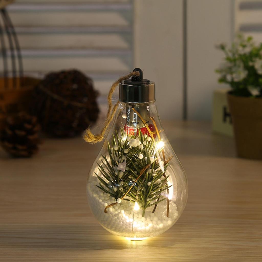 Puntos Christmas Tree Transparent LED Luminous Night Light Ball Hanging Pendant Decor