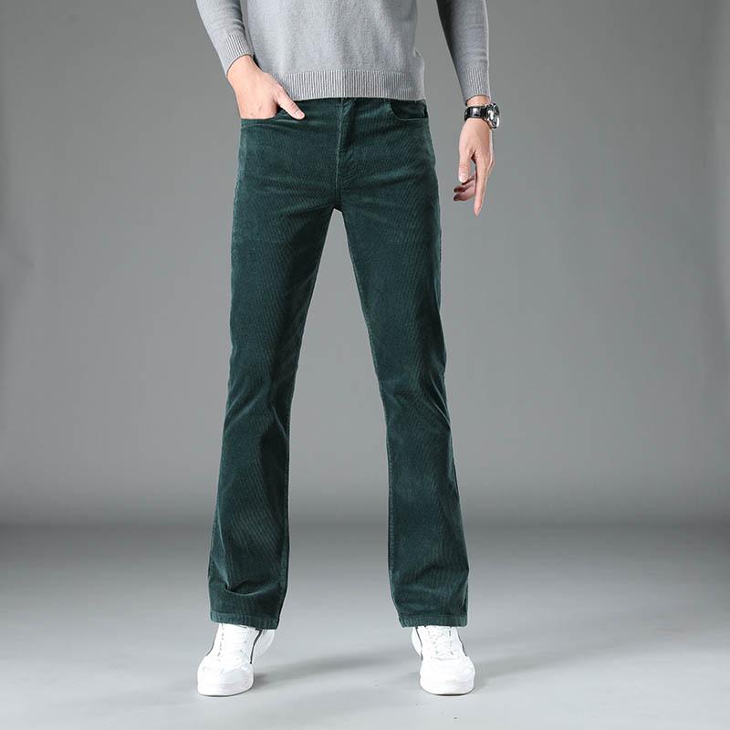 Men's Spring & Autumn Flared Corduroy Pants – Korean Style, Stretch Slim Fit