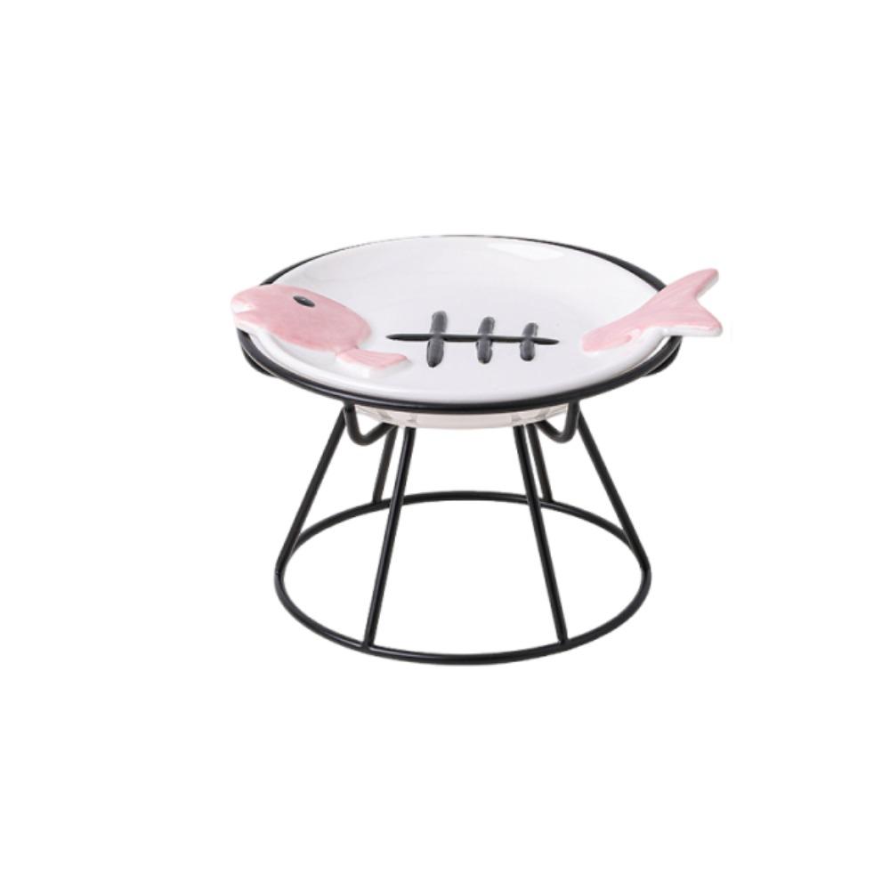Ceramic Pet Food Water Bowl Cute Raised Pet Feeder Easy To Clean Pet Food Dispenser  Pet Supplies