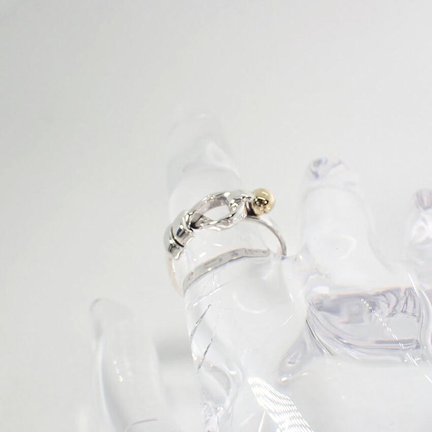 [Used] TIFFANY 925/750 Hook and Eye Combination Ring / Size 9 / G455-25