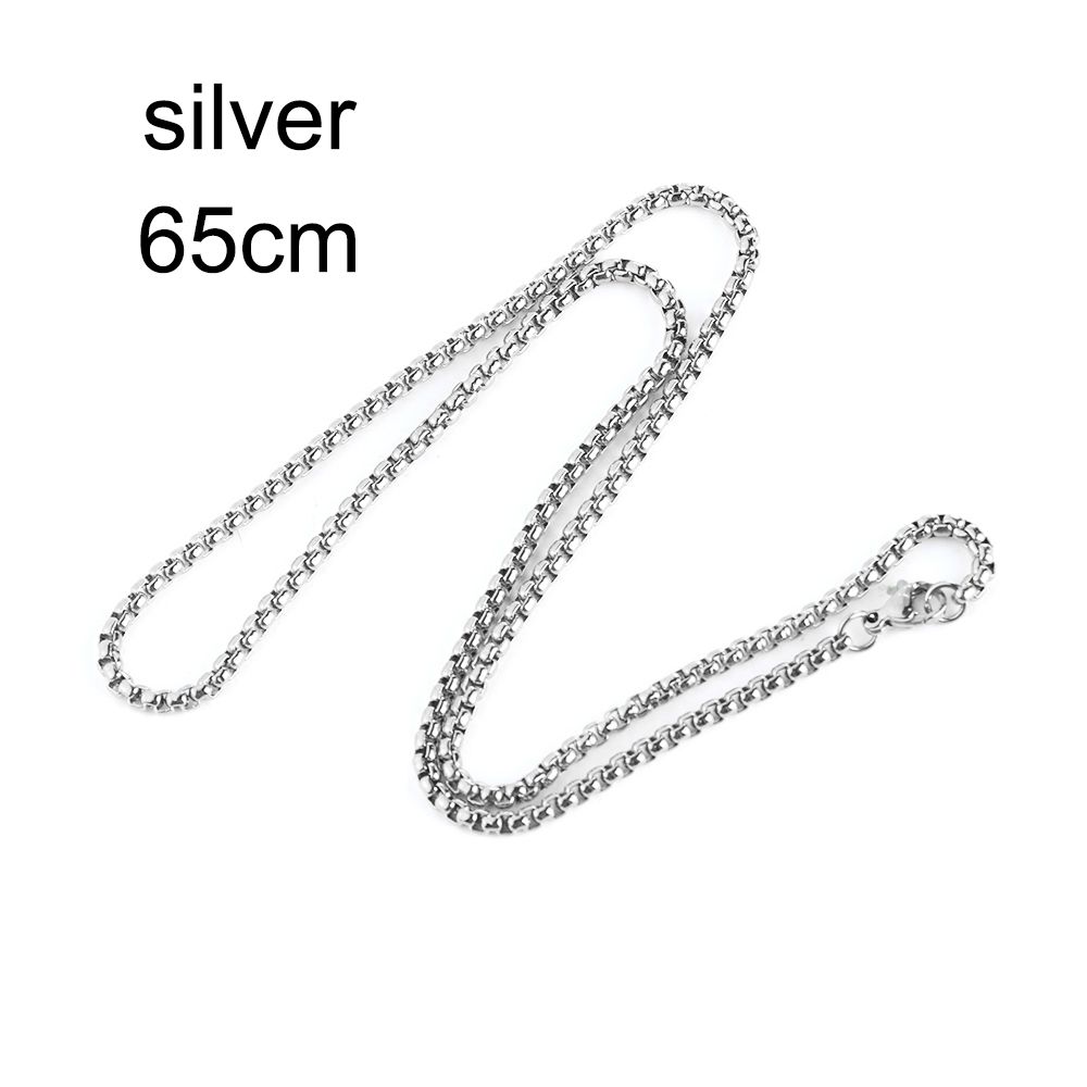 Fashion Gold/ Black/ Silver Simple Men Necklace Box Chains Square Beads Stainless Steel