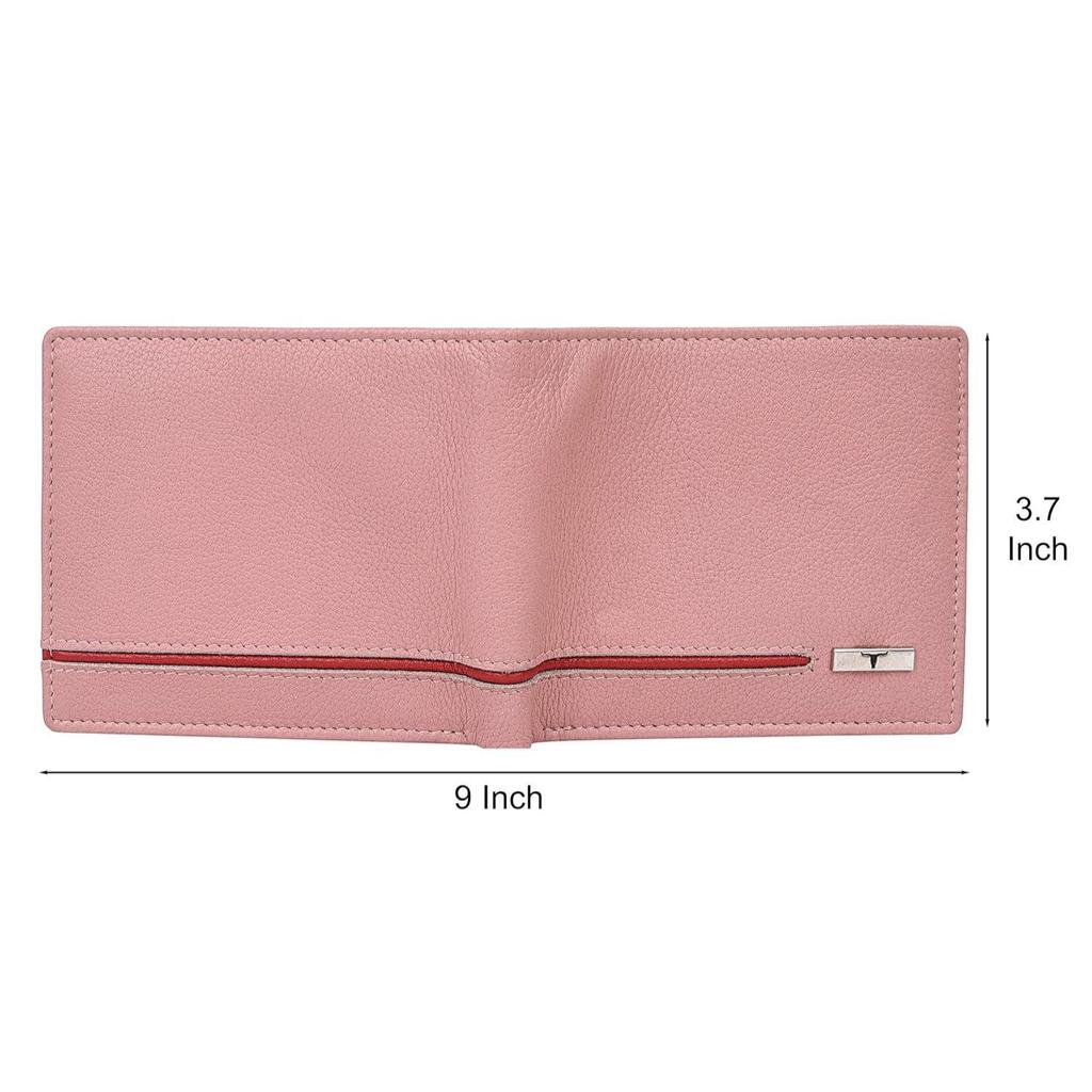 Кошелек из розовой/красной кожи с блокировкой RFID для взрослых унисекс