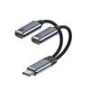 2Pcs Type-C Audio Splitter Adapter PD 100W, 2-in-1 Headphone Jack + Charging Converter HIFI for Phone Tablet Laptop