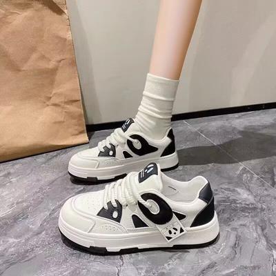 Черно-белые туфли с пандой, летние новинки для женщин, модные универсальные туфли в гонконгском стиле, повседневные туфли на толстой подошве