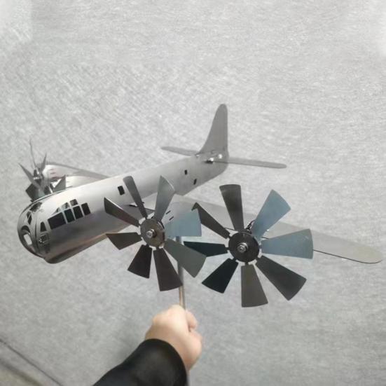 Unique Easy-assembled Lightweight Aircraft Modeling Creative Outdoor Wind Spinner Crafts for Park