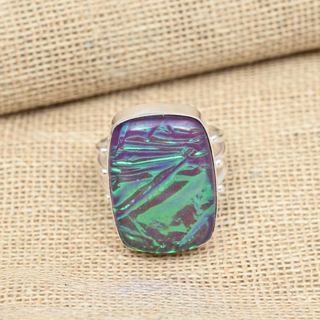 Фиолетовый тройной опаловый драгоценный камень стерлингового серебра 925 пробы ручной работы Удивительное ювелирное кольцо