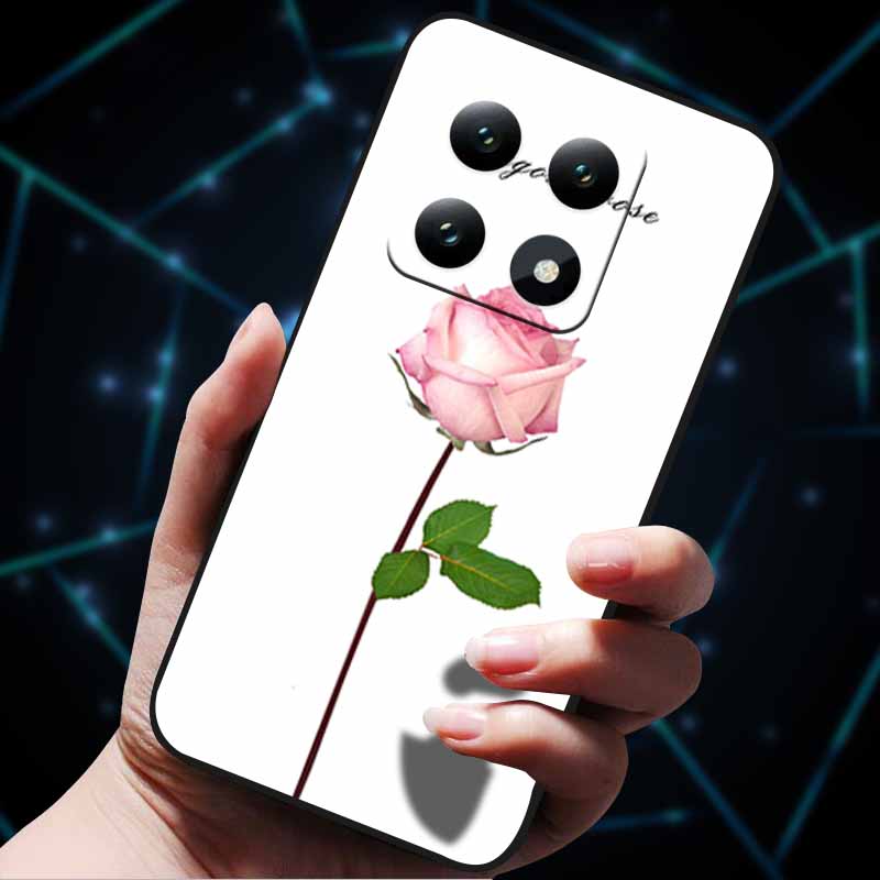3D Flowers Emboss Fundas For Xiaomi 14T Pro 5G Case Soft Silicone Phone Cases for Xiaomi 14T 5G Back Covers Shell Mi 14T Pro Bag