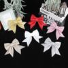 Christmas Gold Powder Bow Ribbon Decorations Window Holiday Christmas Tree Decorations Hanging Ornaments