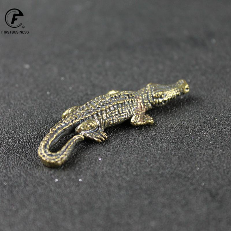 Creative Pure Brass Crocodile Scary Statue Animal Model Figurine Home Decor Decoration Accessories Halloween Decor Ornament